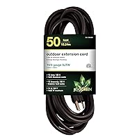 Go Green Power Inc. (GG-13850BK) 14/3 SJTW Outdoor Extension Cord, Black, 50 ft