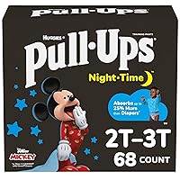 Pull-Ups Boys' Night-Time Potty Training Pants, Size 2T-3T Overnight Training Underwear (16-34 lbs), 68 Ct