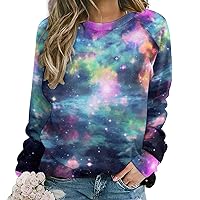 Tie Dye Sweatshirt for Ladies Crew Neck Pullover Relaxed Sweatshirts Performance Adorable Polyester Basic Hoodies