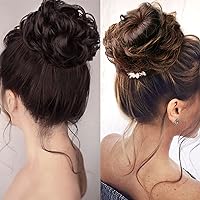 MORICA Messy Hair Bun Hair Scrunchies Extension Curly Wavy Messy Synthetic Chignon for Women Updo Hairpiece