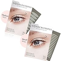 Wonderstripes Eye Lid Tape, Medium + Small | Eyelid Lifting Stripes for Hooded Eyes | Invisible Silicone Tape for Droopy Eyes | Multiple Sizes for All Eye Shapes | Easy To Apply
