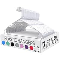 Utopia Home Clothes Hangers 50 Pack - Plastic Hangers Space Saving - Durable Coat Hanger with Shoulder Grooves (White)