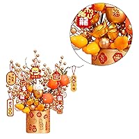 2024 Chinese New Year Decoration Fortune Fruit Artificial Fruit Flower Money Basket Home Decor Bucket Fine Workmanship