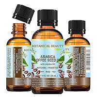 CHATEAU COSMETICS BOTANICAL BEAUTY Arabica Coffee Seed Oil, 100% Pure/Natural. For Face, Body and Hair. Wrinkle Reducer, Anti- Puffiness/Dark Circles, Anti Cellulite. 1 oz- 30 ml