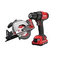 CRAFTSMAN V20 Cordless Combo Kit, with Drill, Circular Saw and 2 Batteries (CMCK202C2)