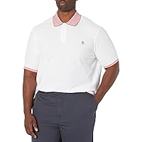 Original Penguin Men's Big Short Sleeve Contrast Collar Polo, Bright White Stars and Stripes, 4-XL Extra Large/Tall