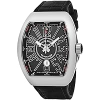 Vanguard Automatic Watch - Tonneau Analog Black Face Automatic Mens Watch with Luminous Hands, Date and Sapphire Crystal - Black Band Swiss Made Luxury Watch for Men V 45 SC DT AC NR