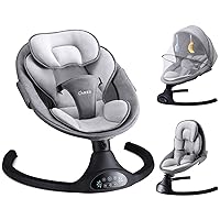 Baby Swing for Infants | Electric Bouncer for Babies,Portable Swing for Baby Boy Girl,Remote Control Indoor Baby Rocker with 5 Sway Speeds,1 Seat Positions,10 Music and Bluetooth
