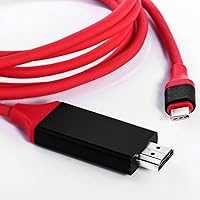 USB-C/PD 4k HDMI Cable Compatible with Philips BT2003GR/97 with Full 2160p@30Hz, 6Ft/2M Cable [Red, Thunderbolt 3 Compatible]