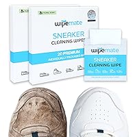 Disposable Sneaker and Sole Cleaner, Premium Sneaker Cleaning Wipes Individually Packaged, Removes Dirt, Grime & Stains, Erase Scuffs off Sneakers and Shoes Effortlessly! – 20 Count [2 Pack]
