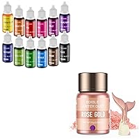 12 Food Coloring Set + 15g Rose Gold Luster Dust Edible