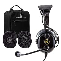 KA-1 General Aviation Headset for Pilots with 100% Cotton, Washable, Double Knit, Cloth Ear Cover (Sold in Pairs)