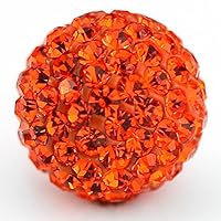 RUBYCA Pave Czech Crystal Disco Ball Clay Beads fit Shamballa Jewelry (20pcs, 10mm, Orange)