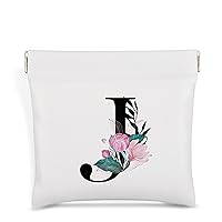 Letter Pocket Cosmetic Bag,Coin Purse for Women,Small Cosmetic Bag for Purse,Waterproof Small Makeup Bag for Cosmetics Headphones Jewelry,Birthday Gift for Sister Friends Mom Teacher Bridesmaids (J)