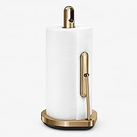 simplehuman Tension Arm Paper Towel Holder, Brass Stainless Steel, Gold