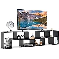 Giantex Modern Multimedia Furniture DIY Open Bookcase Shelf for Storage and Display, Suitable for Living Room Bedroom 3 Pieces Console TV Stand, Black
