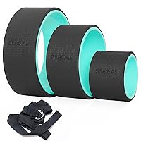 Yoga Wheel Set, Strong & Comfortable Sports Yoga Wheel for Back Pain, Stretching, Improving Flexibility, Free Yoga Strap & Guide (3 Pack, 13, 10, 6 inch)
