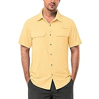 33,000ft Men's UPF 50+ UV Short Sleeve Hiking Fishing Shirt Quick Dry Cooling PFG Sun Protection Shirt for Travel Safari