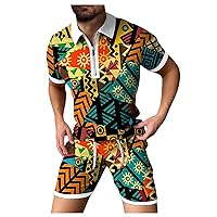 Men's 2023 Short Sets Outfits 2 Piece Summer Tracksuit Short Sleeve Polo Shirt and Shorts Set Casual Sport Suit