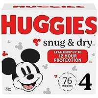 Huggies Size 4 Diapers, Snug & Dry Baby Diapers, Size 4 (22-37 lbs), 76 Count