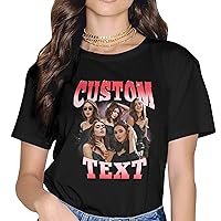 Custom T Shirts for Men Women Personalized Birthday T-Shirt with Photo Name Funny Cotton Shirts Gift for Boyfriend