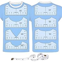 9pcs Tshirt Ruler Guide for Vinyl Alignment, T Shirt Rulers to Center Designs, PVC Measurement Template, Sewing Supplies Accessories Tools for Cricut Heat Press & Cameo & HTVRONT HTV Transfer Vinyl P