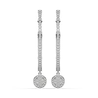 Round Cut And Pink Princess Cut 4.92TCW Colorless VVS1 Lab Created Diamond Lever Back Hoop Earring For Girls With 925 Sterling Silver