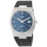 Mens PRX Powermatic 80 316L Stainless Steel case Automatic Watch, Blue, Leather, 12 (T1374071604100)