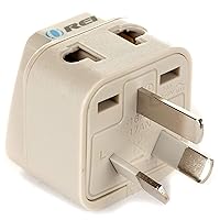 OREI Grounded Universal 2 in 1 Plug Adapter Type I for Australia, New Zealand and More