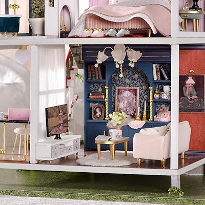 GuDoQi DIY Miniature Dollhouse Kit, Tiny House kit with Music, Miniature  House Kit 1:24 Scale, Great Handmade Crafts Gift for Birthday Christmas