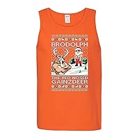 Brodolph Santa Working Out Gym The Red Nosed Gainzdeer Ugly Christmas Mens Tank Top