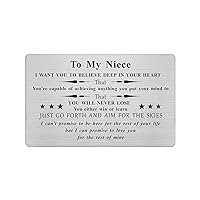 Niece Birthday Card Gifts from Aunt Uncle, I Promise to Love You for The Rest of My Life, Niece Graduation Christmas Gifts - Permanent Engraved Wallet Cards