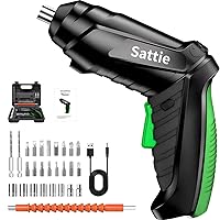 Sattie Electric Screwdriver, Lightweight, DIY, Electric Drill, Small, USB Rechargeable, 3.6 V, Includes 27 Parts, Forward and Reverse Switching, LED Light, 2,000 mAh, Large Capacity, Cordless