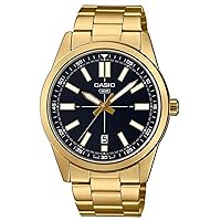 Casio Analog Black Dial Men's Watch-MTP-VD02G-1EUDF, Black, bracelet
