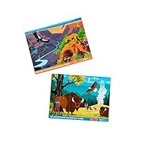Melissa & Doug National Parks Yellowstone & Grand Canyon 24pc Jigsaw Puzzle Bundle for Boys and Girls Ages 3+