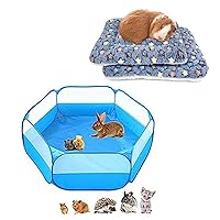 Amakunft 2 Pcs Guinea Pig Bed Mat Washable, Rabbit Winter Bed Pad for Indoor & Small Animals C&C Cage Tent Pop Open Outdoor/Indoor Exercise Fence