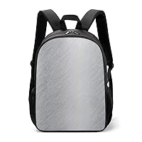 Silver Metal Print Funny Backpack Causal Daypack Travel Laptop Shoulder Bag for Men Women 12.2 X 5.3 X 16.7 Inch