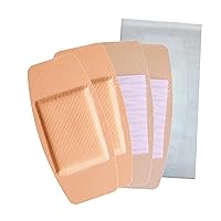 Extra Large Adhesive Bandage Patch – 2’’x4.5’’ Sterile Sheer Plastic Bandages Breathable & Flexible with Non-Stick Pad and 4 Sided Seal, Latex Free for First Aid Kit Wound Care (1)