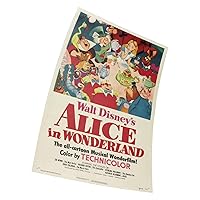 Alice in Wonderland Movie Poster 1951 Vintage Cartoon Poster -28x43cm - Frameless Poster (11x17) inches Wall Art Home Decor