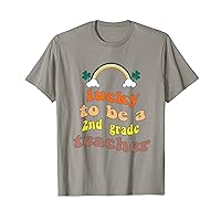 retro groovy Lucky To Be 2nd grade Teacher T-Shirt