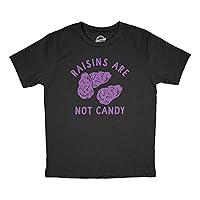 Youth Raisins are Not Candy T Shirt Funny Healthy Snack Joke Tee for Kids