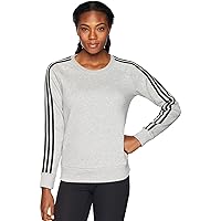 adidas Women's Athletics Cotton Fleece 3 Stripes Sweatshirt Long Sleeve
