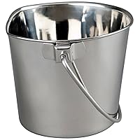 Advance Pet Product Heavy Stainless Steel Flat Bucket, 1 Quart Flat