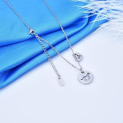 MONOOC Horse Gifts for Girls, Stainless Steel Horse Necklace for Girls Dainty Heart 26 Initial Necklace Horses for Girls Horse Jewelry Horse Gifts