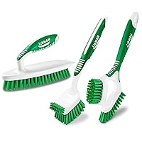 Libman Heavy Duty Scrub Brush Kit | Cleaning Brushes for Household Use | Tub Scrubber | Easy Grip Scrub Brush | Big Job Kitchen Brush | Dual Sided Tile & Grout Brush | 3 Different Brushes Included