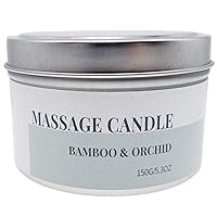Massage Candle Natural Moisturizing Home SPA Massage Oil Candle for Home Scented Romantic Gift 5.3oz (Bamboo Orchid)