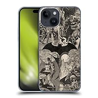 Head Case Designs Officially Licensed Batman DC Comics Logo Collage Distressed Hush Hard Back Case Compatible with Apple iPhone 15