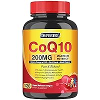 CoQ10 200mg Softgels with Vitamin E & Omega 3-6-9 & PQQ - Coenzyme Q10 with Bioperine, High Absorption Heart Supports & Cellular Energy Production Supplement - 107 Servings