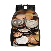 Currency Coin Laptop Backpack Water Resistant Travel Backpack Business Work Bag Computer Bag For Women Men