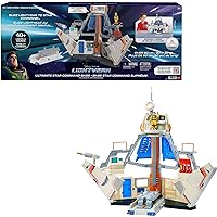 Mattel Disney Pixar Lightyear Playset with Buzz Lightyear Action Figure and Vehicle Launch Ramp and Sounds, Ultimate Star Command Base